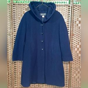 Milo Wool Blend Coat w Hood, Size US 18